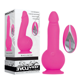 Evolved Ballistic 7 Inch Pink Vibrating Dildo