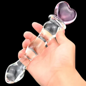 The Peach Heart Glass Dildo