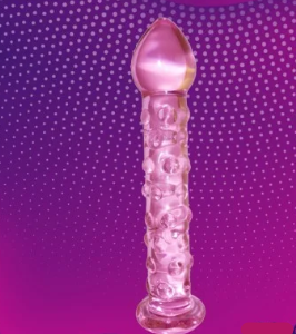 Dotted Purple Glass Dildo