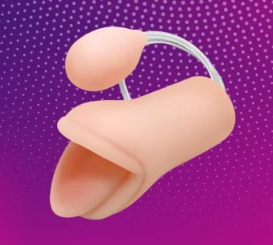 Silicone Male Masturbator with Tongue