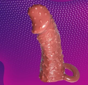 Solid Head Reusable Penis Extension Sleeve chocolate